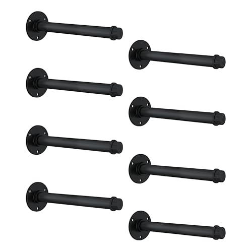 Industrial Pipe Shelf Brackets for 8 Inches Board, Heavy Duty Wall Mounted Metal Shelving Brackets for DIY Floating Shelves (8 Pack) - size: 8 Inch 8 Pack