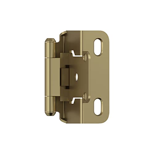 Amerock 1 Pair 1/2" Overlay Golden Champagne Partial Wrap Cabinet Hinge - color: Golden Champagne, size: 1/2 Inch (13 mm) Overlay