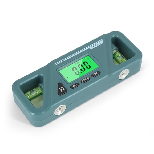 Shkalacar Digital Angle Finder Protractor, Magnetic Base with LED Display and Automatic Shut Off, for Wood Processing and Vehicle Repairing Billet Protractor Level Tool (Green) - color: Green