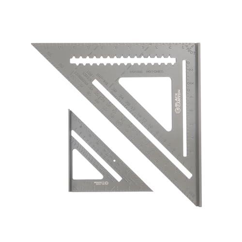 7 Inch Rafter Square and 12 Inch Rafter Square Aluminum, Precision Measuring for Carpentry & Roofing - size: 7" and 12"