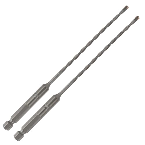1/8 Inch Masonry Drill Bits (2 Pack - 6" Length Industrial Grade) Carbide Tipped Easily Cuts Through Concrete, Cement, Block, Stone, & More! - size: 1/8 in