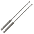 1/8 Inch Masonry Drill Bits (2 Pack - 6" Length Industrial Grade) Carbide Tipped Easily Cuts Through Concrete, Cement, Block, Stone, & More! - size: 1/8 in