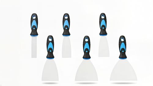 6 Pack Putty Knife Set – Stainless Steel Spackle & Paint Scrapers (1", 1.5", 2", 3", 4", 5") | Flexible Metal Scraper Tools for Drywall Repair, Wallpaper Removal, Plaster & Adhesive