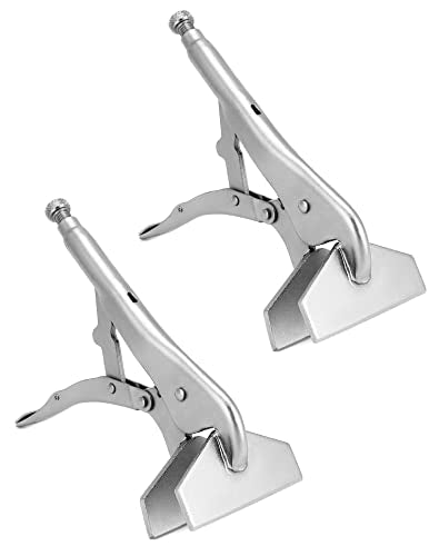 QWORK 10" Flat Jaw Locking Clamp – Heavy Sheet Metal Welding & Fabrication Tool for Workshop, Auto Body & Repair