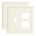 2-Pack Natural Bamboo Fiber Combo Toggle/Duplex Light Switch Cover Plate - color: Light Almond, size: 1 Toggle/1 Duplex 2PK