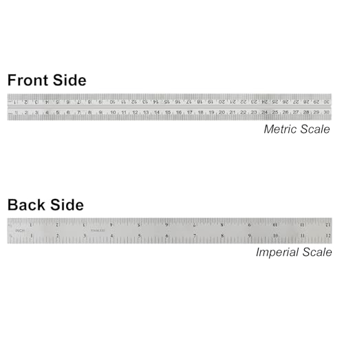 ChgImposs 12" Adjustable Sliding Combination Square Ruler & Protractor Level Measure Measuring Set, Inch/Metric