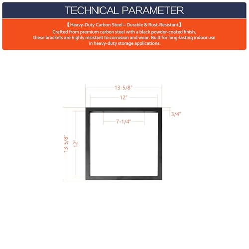1-Tier Square Shelf Bracket, Wall & Ceiling Mount, 3 Pack - size: 1 Tier Bracket-3 Pack