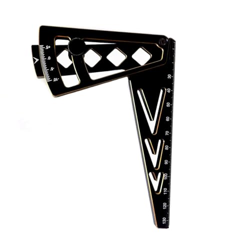 RC Car Camber Gauge Adjustable Wheel Rim Camber Gauge for 1/10 1/8 Crawlers - color: Black+gold