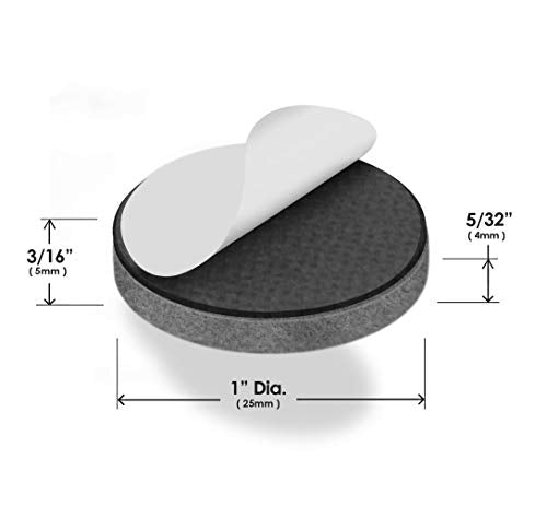 Slipstick Premium Wool Felt Furniture Pads/Floor Protectors (1 Inch Round Value Pack) Includes 40 Heavy-Duty Felt Chair Leg Pads with Self-Stick Adhesive, Gray, CB115 - size: 1" Round Value Pack