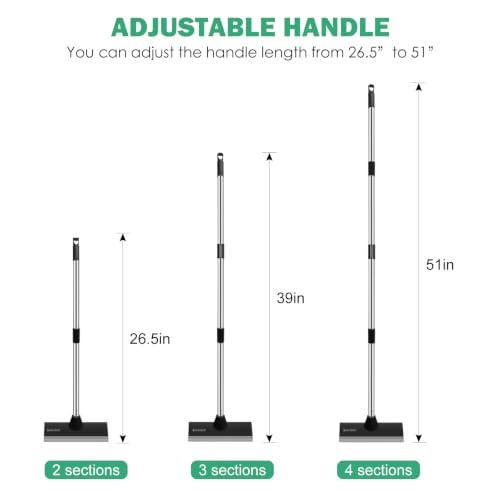 SetSail Floor Scrub Brush, 51-Inch Adjustable Long Handle Brush, Black Grey - color: Black Grey, size: 10in