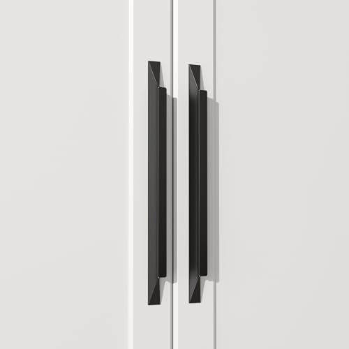 Goldenwarm 10 Pack Black Cabinet Handles, 6-1/4" Hole Center Finger Pulls - color: Black, size: 6-1/4in Hole Centers