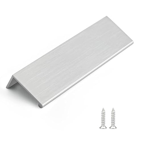 Rergy 10 Pack 5" Cabinet Pulls Brushed Nickel Finger Pulls for Cabinets - color: Brushed Nickel, size: Hole Center: 5in(128mm)