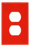 Leviton 1-Gang, 1-Duplex, Midway Nylon Wallplate, Midway Size, 1 Pack, PJ8-R, Red - color: Red, size: 1 Pack