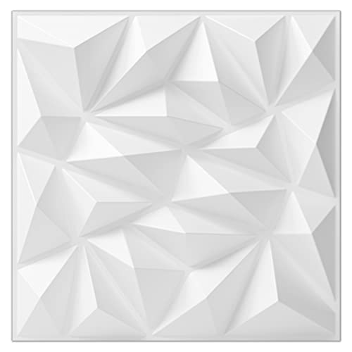 Art3dwallpanels 3D Wall Panels, White, 33 Pack | Modern 3D PVC Wall Tiles, Waterproof Fireproof, 33 Sheets White Pack, Easy DIY Mount for Residential Commercial Accent Wall - color: White