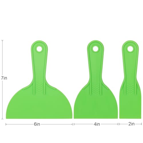 Plastic Putty Knife Set, 3 Pack 2", 4", 6" Flexible Scrapers