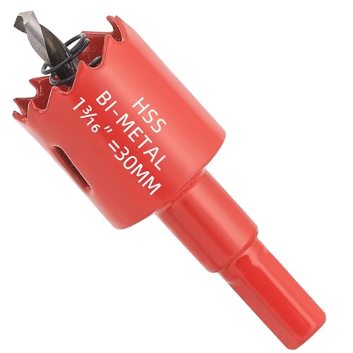 1-3/16 in. Bi-Metal Hole Saw Drill Bits - Versatile and Durable Hole Cutter for Wood, Plywood, Plaster Drywall, Ceiling, Plastic Pipe, PVC and Thin Metal - Includes Arbor & Pilot Bit (30mm) - size: 1-3/16"(30mm)