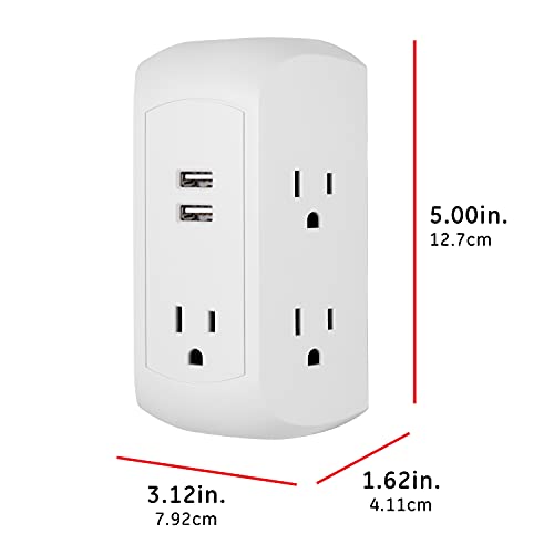 GE 5-Outlet 2-USB Surge Protector Outlet Adapter, 560 Joules - style: 5 Outlet | USB