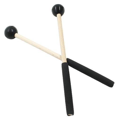Bonsicoky 8 Inch Percussion Mallets, Black - color: Black
