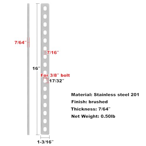GBGS 4 Pack Flat Straight Bar Brackets,Slotted Mending Plates
