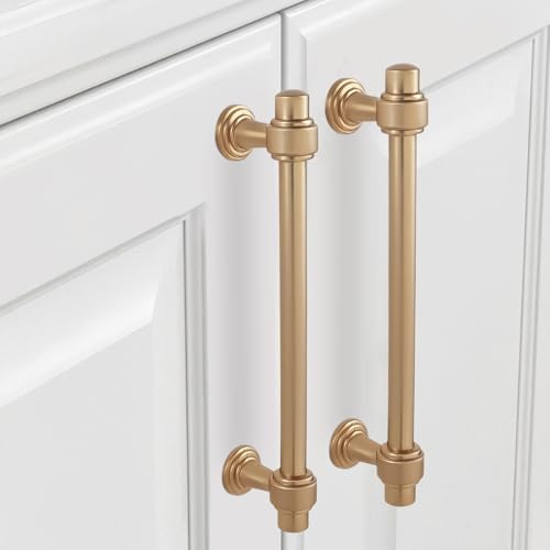 10 Pack 5 inch Champagne Bronze Kitchen Cabinet Handles Cabinet Pulls Gold Drawer Pulls Kitchen Cabinet Hardware Handles Dresser Handles - color: Champagne Bronze, size: 5" Hole Center（128mm）