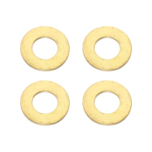 PATIKIL M12x24x2.5mm Flat Washers, 4PCS Brass Automotive Drain Plug Gaskets Flat Ring Oil Crush Washer Spacers for Faucets Garden Bolts Screws Hose, Golden - size: M12x24x2.5mm