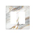 White Gray Gold Marble Light Switch Cover Decorative Wall Plate - color: 2 Gang Double Rocker