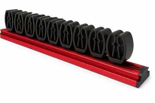 Magnetic Screwdriver Organizer for Tool Box Drawer – Holds 16 Tools – Magnetic Tool Box Organizer Rack – Screwdriver Holder for Toolbox, Drawer, or Wall Mount (RED) - color: RED