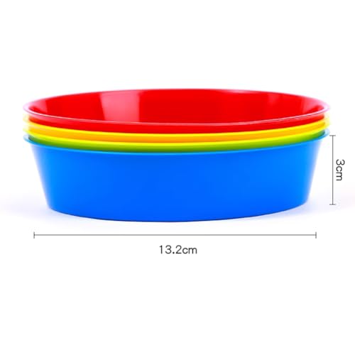 8Pcs Colorful Plastic Round Paint Palettes Tray Color Mixing Plates Paint Pallets Dish Bowl for Art Painting and Crafts Projects, 4 Colors