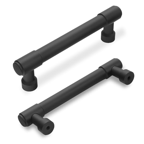 10 Pack 3-3/4 Inch(96mm) Kitchen Cabinet Handles Matte Black Cabinet Pulls Alloy Drawer Pulls Solid Cabinet Hardware - color: Matte Black, size: 3-3/4'' Hole Center(96mm)