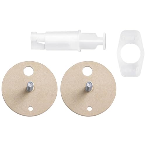 tesa Replacement Adapter Set BK43-2 - 2 x Self-Adhesive, Drill-Free Adapter with Power.Kit Technology for Bathroom Accessories - with Metal Plate and Tube Glue - Ø 34 mm x 16 mm, Bolt Length: 12 mm - style: BK43-2