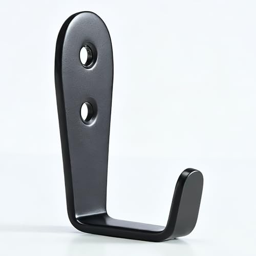 Stainless Steel Hooks for Hanging, Heavy Duty Hook, Wall Hooks Key Holder Wall Mount Hanger Coat Hook Garage Storage Screw Utility Hooks, 8 Pack (Black) - color: Black L