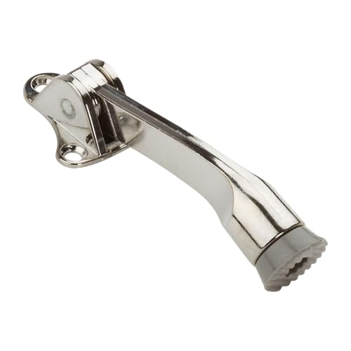National Hardware Kickdown Door Stop, 4 in, Die Cast Zinc, Chrome - color: Chrome