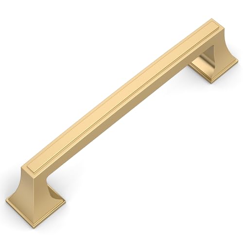 Amerdeco 10 Pack Champagne Bronze Cabinet Pulls 5Inch(128mm) Hole Center Cabinet Hardware Kitchen Cabinet Handles for Bathroom Drawer Pulls Dresser Pulls ZH0010 - color: Champagne Bronze, size: 5"/128MM Hole Center