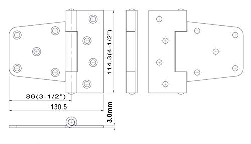 QCAA Heavy Duty Gate Hinge, 4-1/2”X3-1/2”x3.0mm, Elegant 2 Layered Frosted Powder Coated Matte Black, 4 Pack, Made in Taiwan - color: Elegant Matte Black, size: 4pack