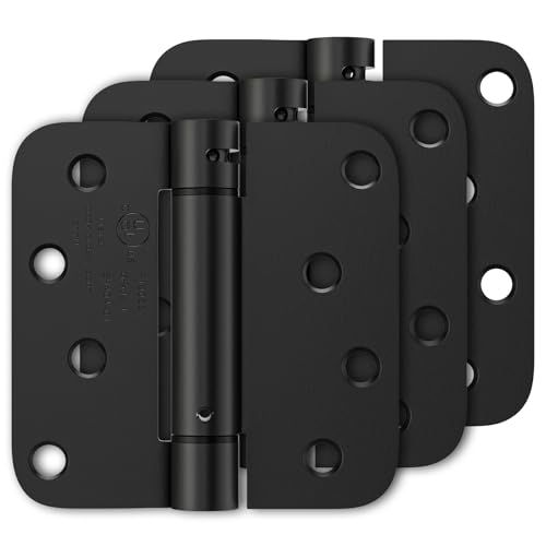 Luxbaro 3 Pack Self Closing Door Hinges, 4 Inch, Adjustable Tension, Black - color: Matte Black-5/8'', size: 4" 3 Pack