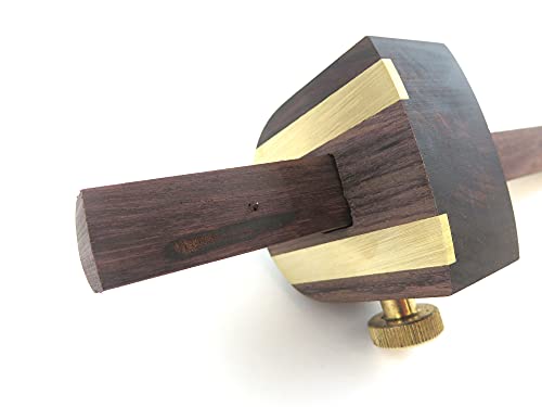 Pin Marking Gauge Solid Rosewood Half-Round Head with Brass Wear Strips