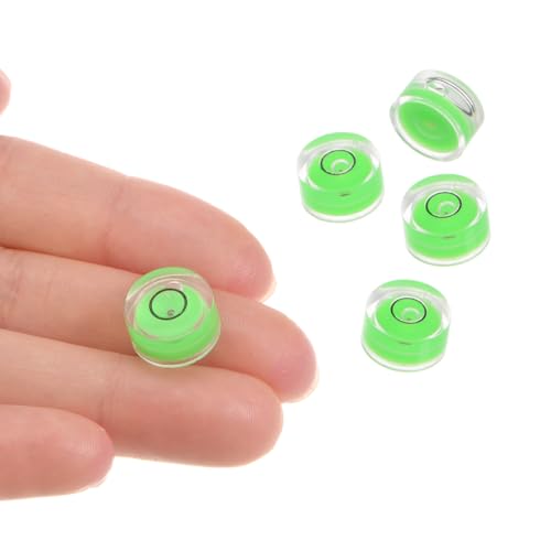 5pcs Small Circular Bubble Spirit Levels - [12mm Diameter 6mm Thickness] Mini Round RV Level Leveling Tools for Travel Trailer Turntable Camera, Green - color: Green, size: 12mm x 6mm
