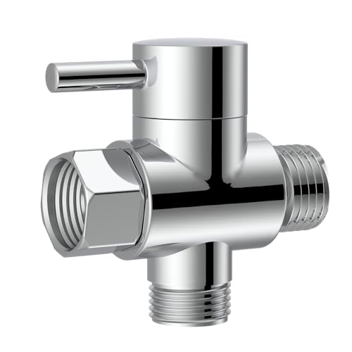 Brass Shower Arm Diverter Valve Polished G1/2 (Chrome) - color: Polished Chrome