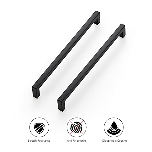 Ravinte Matte Black Cabinet Handles Solid Cabinet Pulls 7-1/2 Inch 10 Pack - color: Black, size: Flat Black 7-1/2'' Hole Center