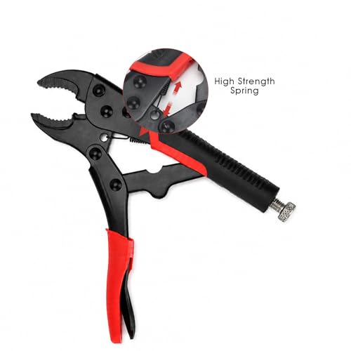 2pcs Locking Pliers Set, 7 Inch Curved Jaw Locking Pliers with Anti-slip Handle Heavy Carbon Steel Vice Grip for Clamping Twisting Welding (2pcs) - size: 7 Inch 2pcs