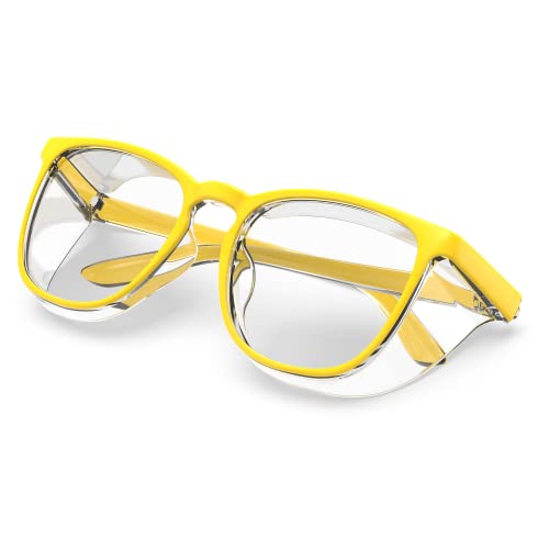 Stylish Safety Glasses, Clear Anti-Fog Anti-Scratch Protective Glasses For Men And Women - color: Lemon Yellow
