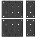 Bonsicoky 8Pcs Flat Straight Brace Brackets, 3.9 x 2 / 100 x 50mm - size: 4" x 2" - 8 PCS, style: Black