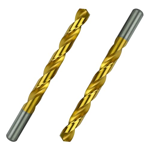 Greycore Tools 1/2 Inch x 6 Inch Cobalt Aircraft Extension Bit – 2 Pack M35 Cobalt Drill Bit, Industrial Titanium Coating – Drill Bits for Steel, Hard Metal, Cast Iron, Wood, Plastic (1/2" x 6") - size: 1/2" x 6", style: 6" Length