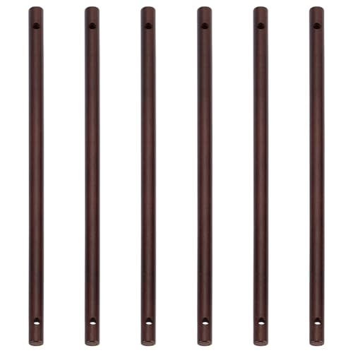 BENECREAT 6PCS Wooden Dowels with Two Holes, 11.8inch Black Round Wooden Rod Sticks for Quilt Wall Hanging, Tapestry, Weaving, DIY Hardwood Craft, Hole: 5.5mm - color: Black