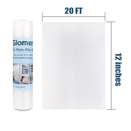 Shelf Liner, Non-Slip Cabinet Liner, Washable Oil-Proof for Kitchen Cabinet, Shelves, Refrigerator, Storage, Desks, 12 Inches x 20 FT, Non Adhesive Drawers - size: 12"W x 240"L