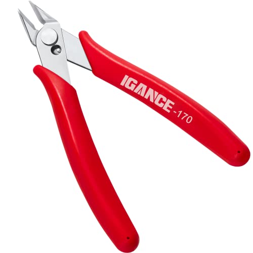 IGAN-170 Wire Cutters, Precision Electronics Flush Cutter, One of the Strongest and Sharpest Side Cutting pliers with an Opening Spring, Ideal for Ultra-fine Cutting Needs. - size: Pack 1