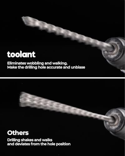 toolant Masonry Drill Bit,SDS Plus Rotary Hammer Drill Bits Set for 5/16" x6inch 10pcs,Carbide Tipped 2-Cutter for Concrete,Masonry and Brick - size: 5/16"-10PCS(6")
