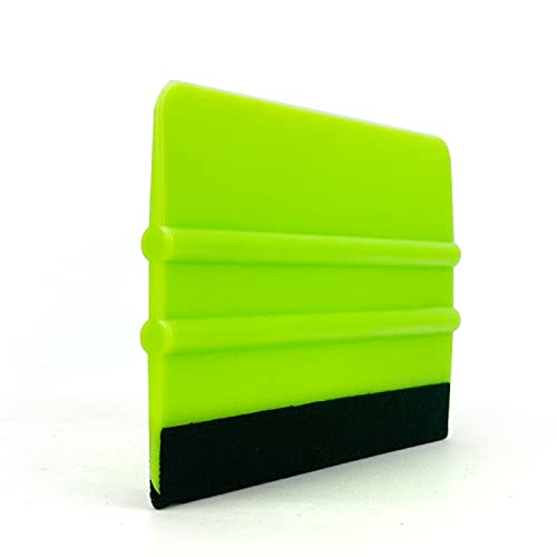 CCyanzi 4inch Vinyl Squeegee Tool Window Film Squeegee Decal Scraper Sign-Making Graphic Wallpaper Application, Felt Edge Protection Prevents Scratches - 10Piece Green - color: Green