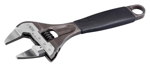 Bahco BAH9029RTUS Ergo Big-Mouth Adjustable Wrench Thin Jaw Wide Mouth with Rubber Handle - 6 Inch - Black Phosphate Finish - size: 6 inches, style: Black Phosphate Finish - Thin Jaw