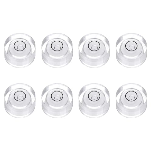 HARFINGTON 8pcs Circular Bubble Spirit Level 13x7mm Mini Round Bubble Spirit Level Little Measuring Layout Tools for TV Industrial Carpentry Picture Frame, White/Black - color: White/Black, size: 13x7mm